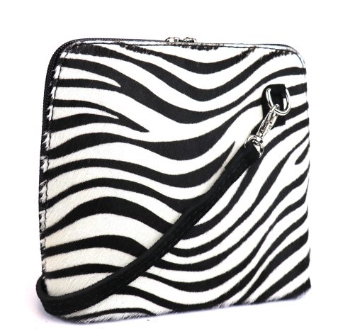V155 Faux Animal Fur, Genuine Suede Small Crossbody Bag - Image 5