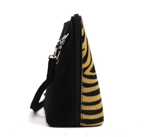 V155 Faux Animal Fur, Genuine Suede Small Crossbody Bag - Image 8