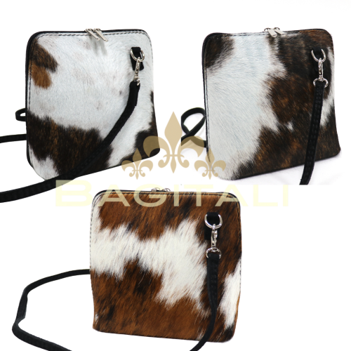 LIP_final.ai (11) V155A Faux Animal Fur, Genuine Suede Small Crossbody Bag
