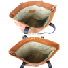 16 F294 Genuine Leather Shoulder Bag with Tan Handle