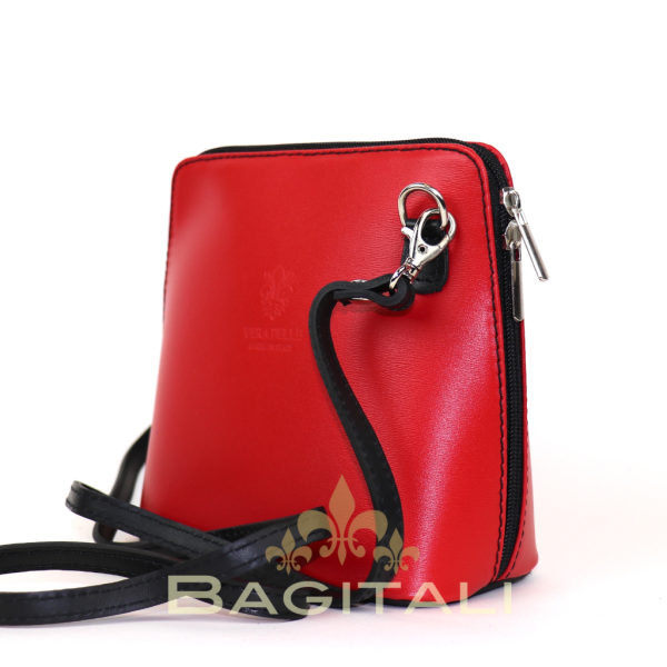 2 V1552T Two Tone Small Leather Crossbody Bag