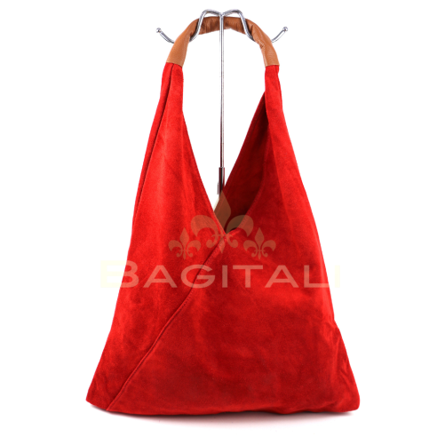 M589S Large Suede Hobo Bag with Leather Tan Handle - Image 17