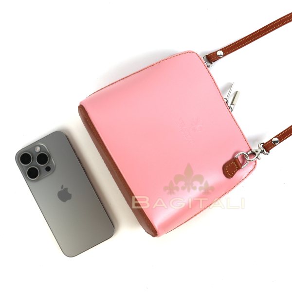 V1552T Two Tone Small Leather Crossbody Bag