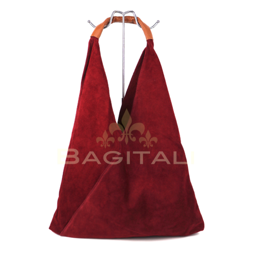 M589S Large Suede Hobo Bag with Leather Tan Handle - Image 3