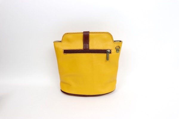 V121 Genuine Leather Crossbody Bag with front Buckle Closure