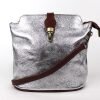V121 Genuine Leather Crossbody Bag with front Buckle Closure