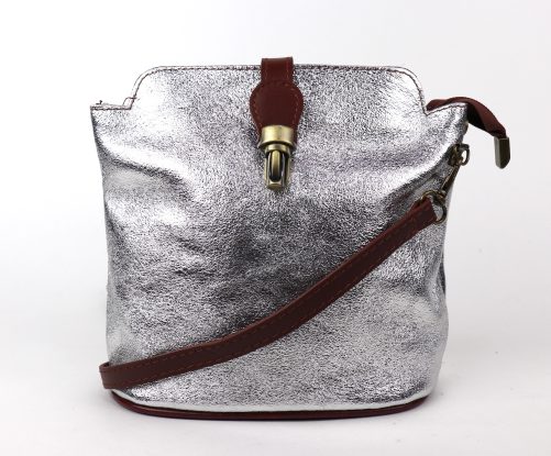 V121 Genuine Leather Crossbody Bag with front Buckle Closure - Image 5