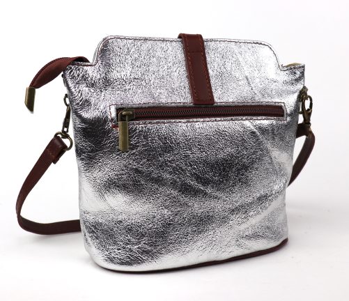 V121 Genuine Leather Crossbody Bag with front Buckle Closure - Image 7