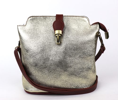 V121 Genuine Leather Crossbody Bag with front Buckle Closure - Image 2