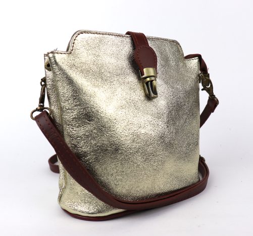 V121 Genuine Leather Crossbody Bag with front Buckle Closure - Image 3
