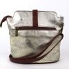 V121 Genuine Leather Crossbody Bag with front Buckle Closure