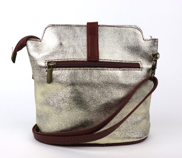 V121 Genuine Leather Crossbody Bag with front Buckle Closure