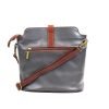 V121 Genuine Leather Crossbody Bag with front Buckle Closure