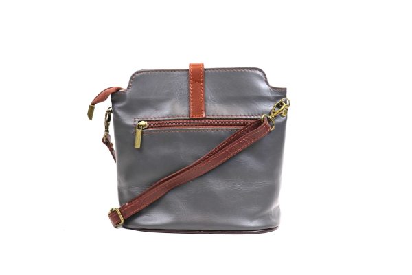 V121 Genuine Leather Crossbody Bag with front Buckle Closure