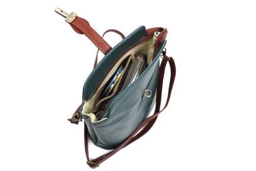 V121 Genuine Leather Crossbody Bag with front Buckle Closure - Image 24