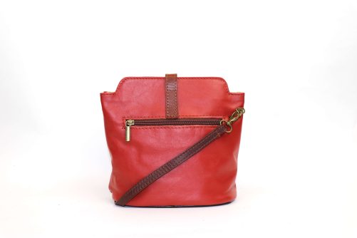 V121 Genuine Leather Crossbody Bag with front Buckle Closure - Image 9
