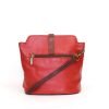 V121 Genuine Leather Crossbody Bag with front Buckle Closure