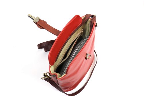 V121 Genuine Leather Crossbody Bag with front Buckle Closure - Image 11