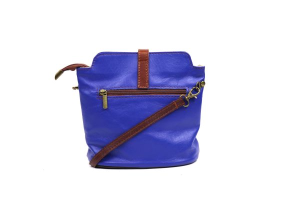V121 Genuine Leather Crossbody Bag with front Buckle Closure