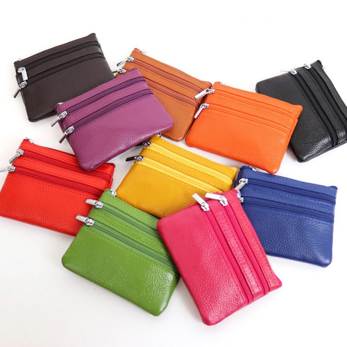 001A Three Zip Small Money Pouch