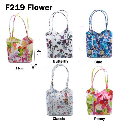 Convertible Floral Leather Bag F219