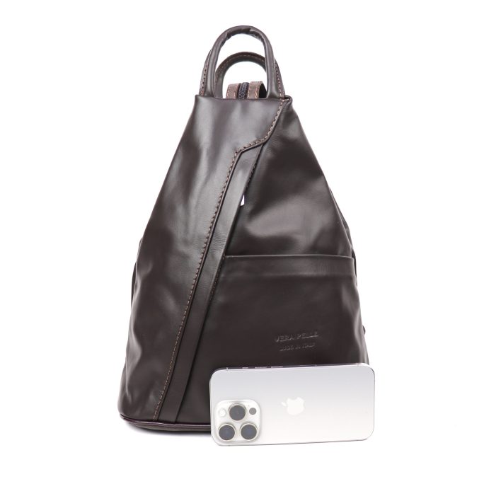 F264 Single Tone Leather Backpack Large