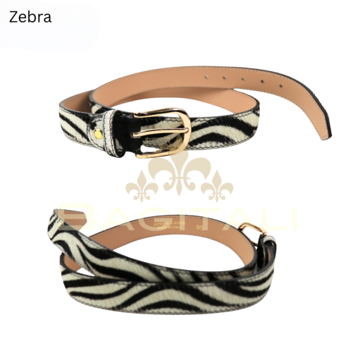 Leather Faux Animal Fur Belts - Image 3