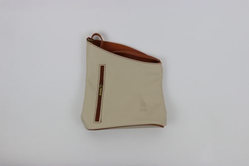 Leather Asymmetrical Two Tone Crossbody Bag V114 - Image 28