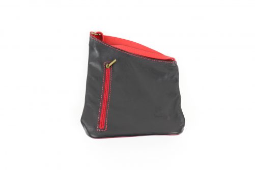 Leather Asymmetrical Two Tone Crossbody Bag V114 - Image 29