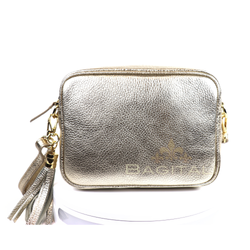 Metallic Leather Crossbody Bag V329