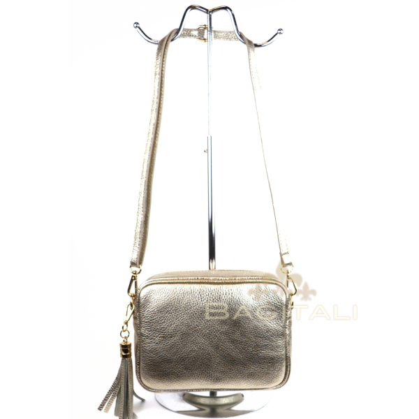 Metallic Leather Crossbody Bag V329