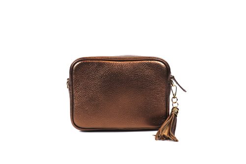 Metallic Leather Crossbody Bag V329 - Image 4