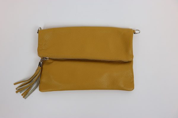 Leather Fold over Clutch Bag V176