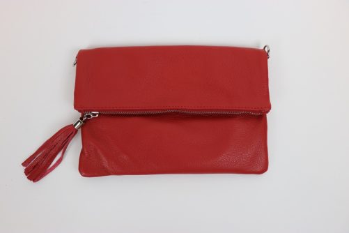 Leather Fold over Clutch Bag V176 - Image 9
