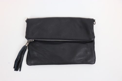 Leather Fold over Clutch Bag V176 - Image 8
