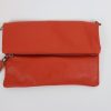 Leather Fold over Clutch Bag V176