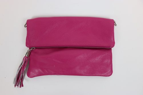 Leather Fold over Clutch Bag V176 - Image 6