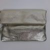 V176 Metallic Leather Fold over Clutch Bag