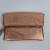 V176 Metallic Leather Fold over Clutch Bag