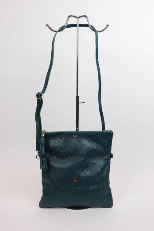 Leather Fold over Clutch Bag V176 - Image 4