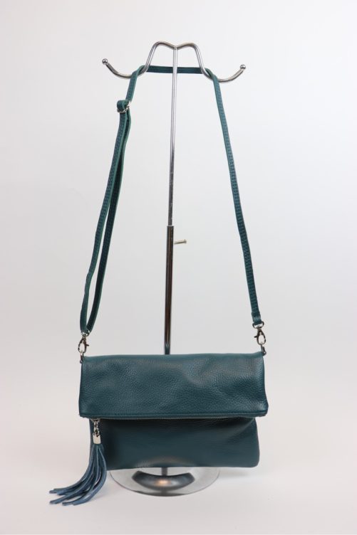 Leather Fold over Clutch Bag V176 - Image 3
