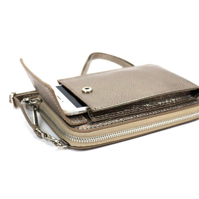 Leather Wallet Bag V325 (M)etallic