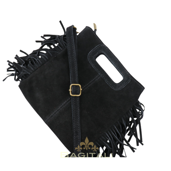 11 V344 The Boho Fringe Suede Shoulder/Crossbody Bag