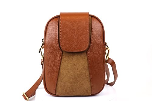 F255 Medium Leather Suede Crossbody Bag