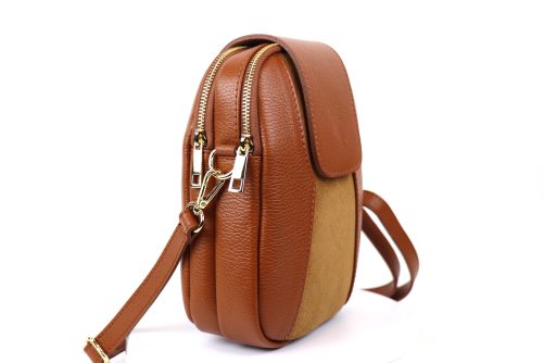 F255 Medium Leather Suede Crossbody Bag - Image 16