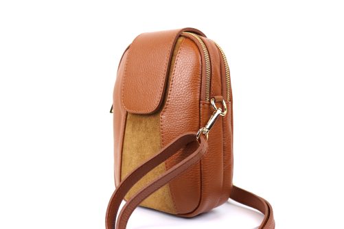 F255 Medium Leather Suede Crossbody Bag - Image 19