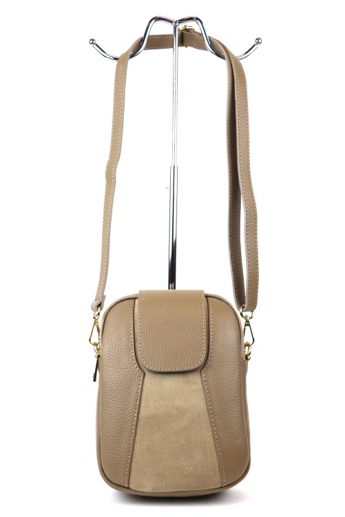 F255 Medium Leather Suede Crossbody Bag - Image 12