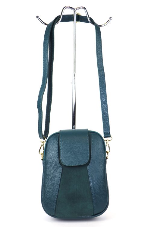 F255 Medium Leather Suede Crossbody Bag - Image 11