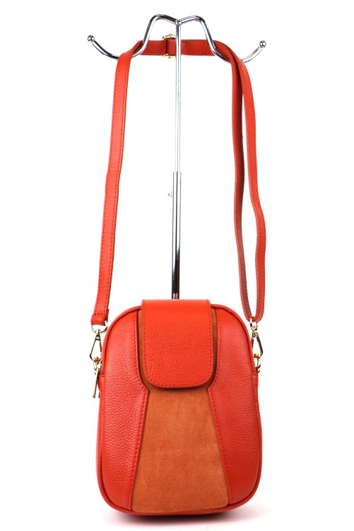 F255 Medium Leather Suede Crossbody Bag - Image 10