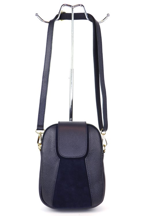 F255 Medium Leather Suede Crossbody Bag - Image 9